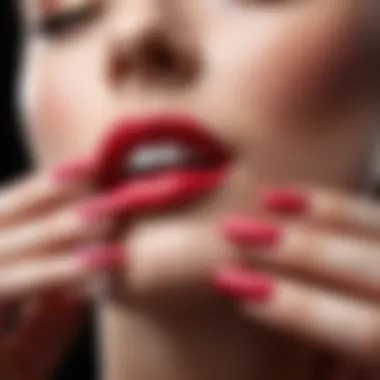 A close-up of beautifully manicured nails showcasing perfect shape and polish