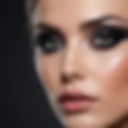 Close-up of a smoky black eye makeup look revealing depth and intensity.