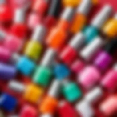Summer Nail Polish Shades for Feet A vibrant array of nail polish bottles showcasing various shades suitable for summer.