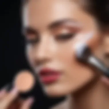 Makeup artist applying powder using a brush