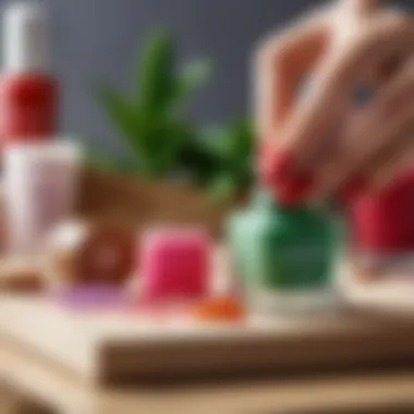 An eco-friendly nail product display showcasing sustainable options