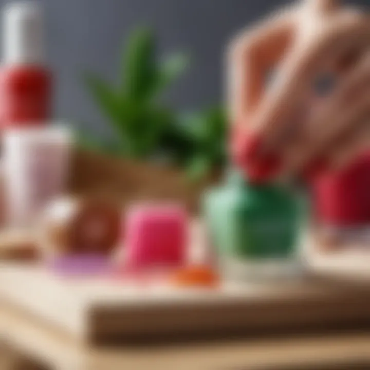 An eco-friendly nail product display showcasing sustainable options