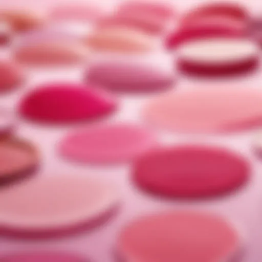 A spectrum of pink shades showcasing various undertones