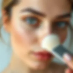 Application of translucent powder on skin