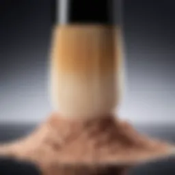 A close-up view of translucent powder on a makeup brush