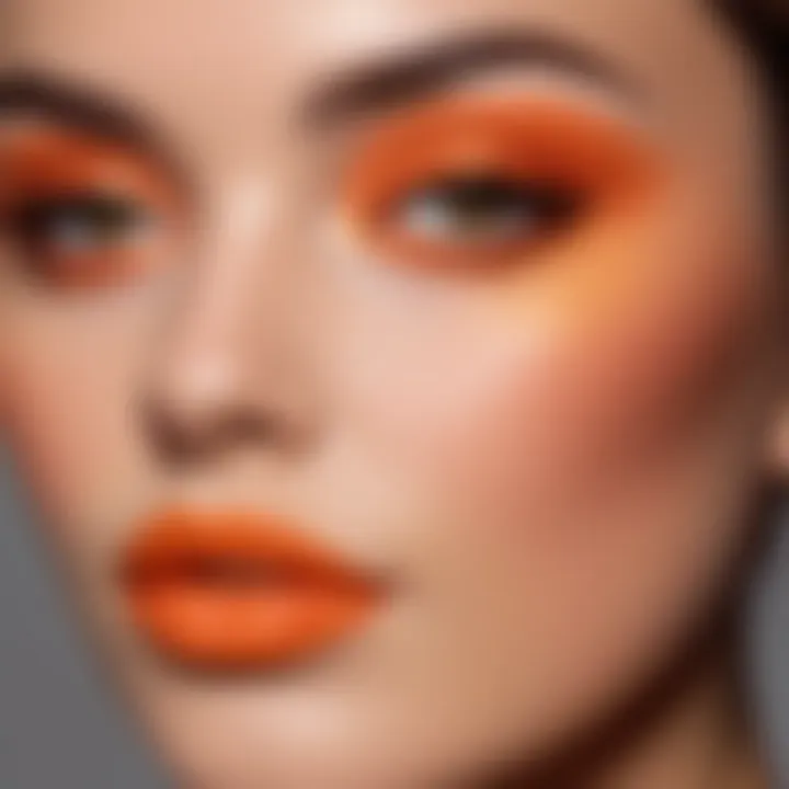 Different skin tones with suitable orange blush shades