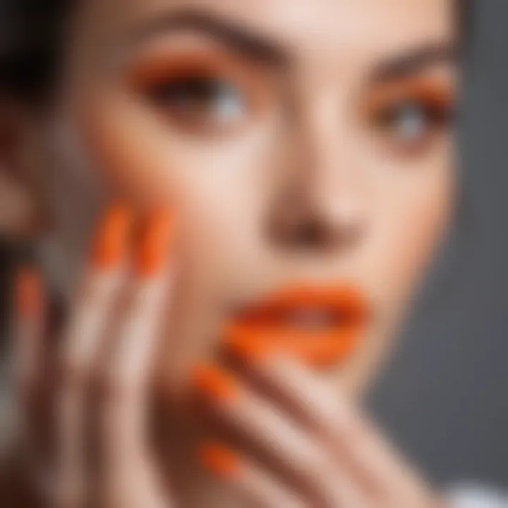 Nail care tips featuring orange nail polish