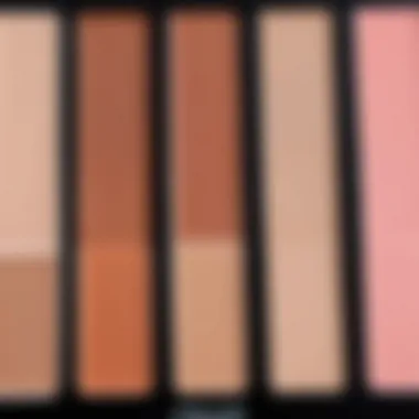 Swatches of cosmetics for cold undertone skin