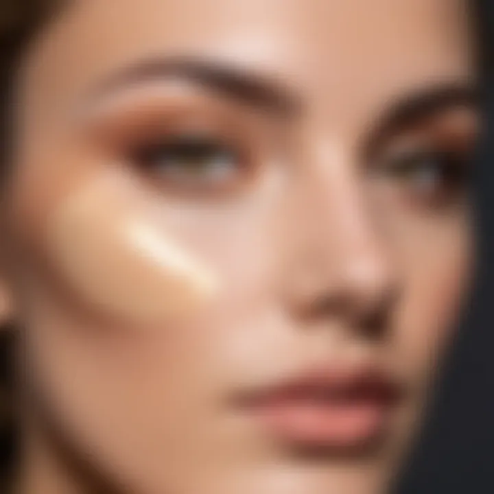 Close-up of concealer being applied on skin