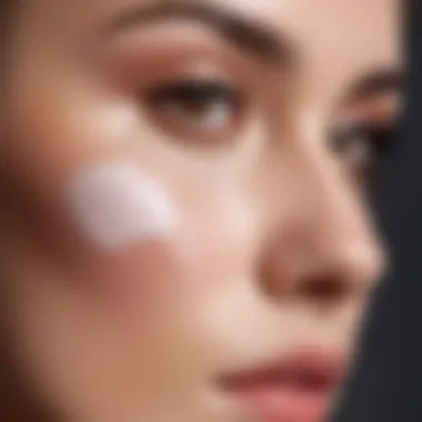 Close-up of a makeup primer being applied on the skin