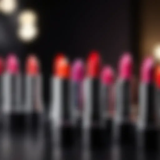 Close-up of a vibrant lipstick on a makeup table