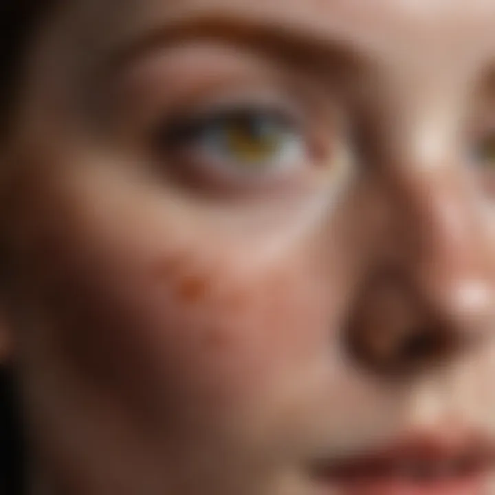 Artistic representation showing societal perceptions of freckles