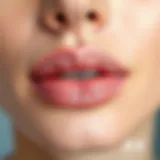 Close-up of a beautifully enhanced upper lip