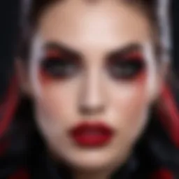 A stunning vampire makeup look showcasing dramatic features and dark colors