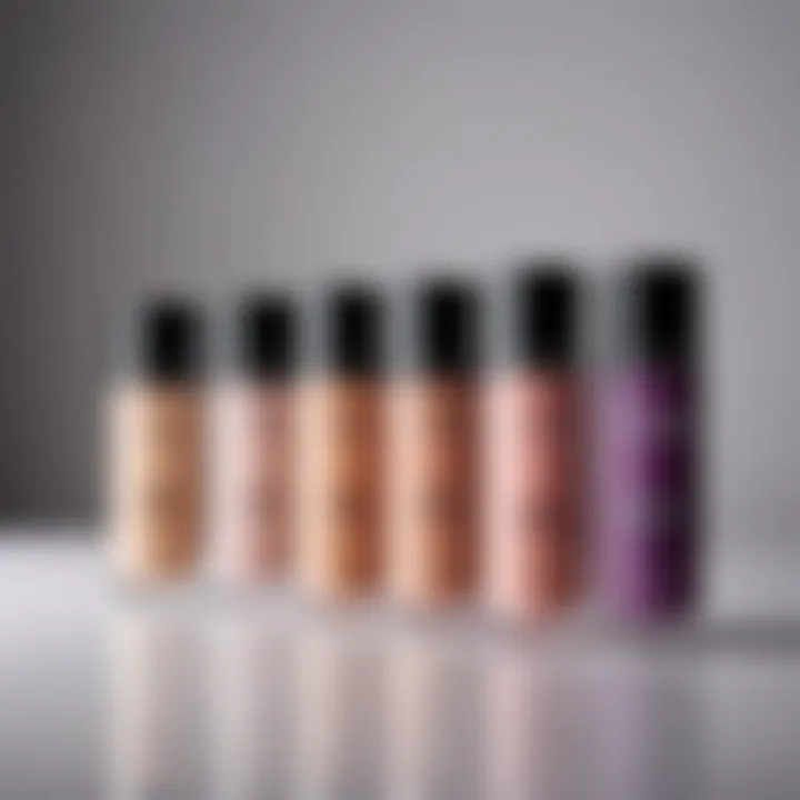 Diverse range of makeup primers on a vanity