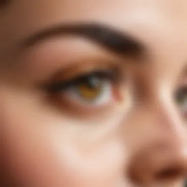 An application of Vitamin E oil on lashes with a brush