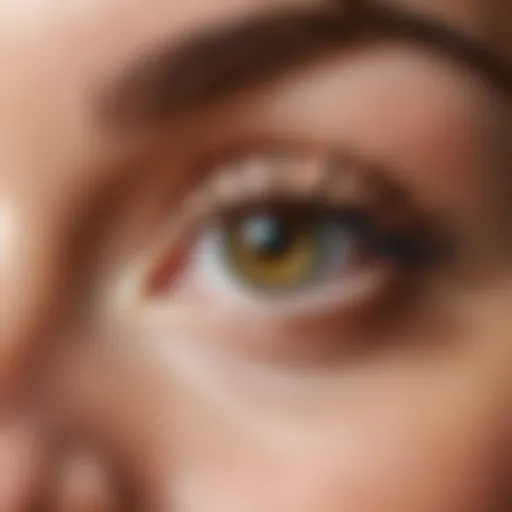 A close-up of healthy eyelashes enhanced by Vitamin E oil