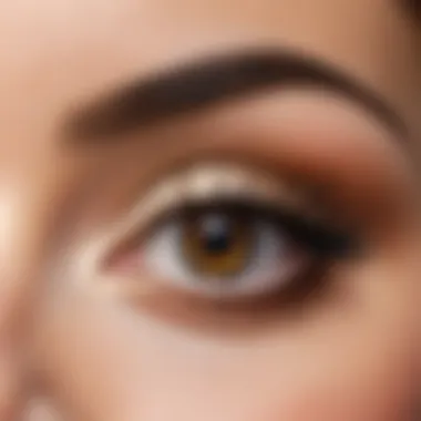 Close-up of eye makeup application techniques for brides.