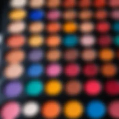 A vibrant color palette for wedding eye makeup selection.