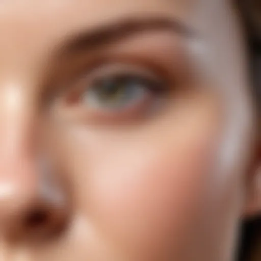 Close-up of clear skin showcasing a healthy complexion