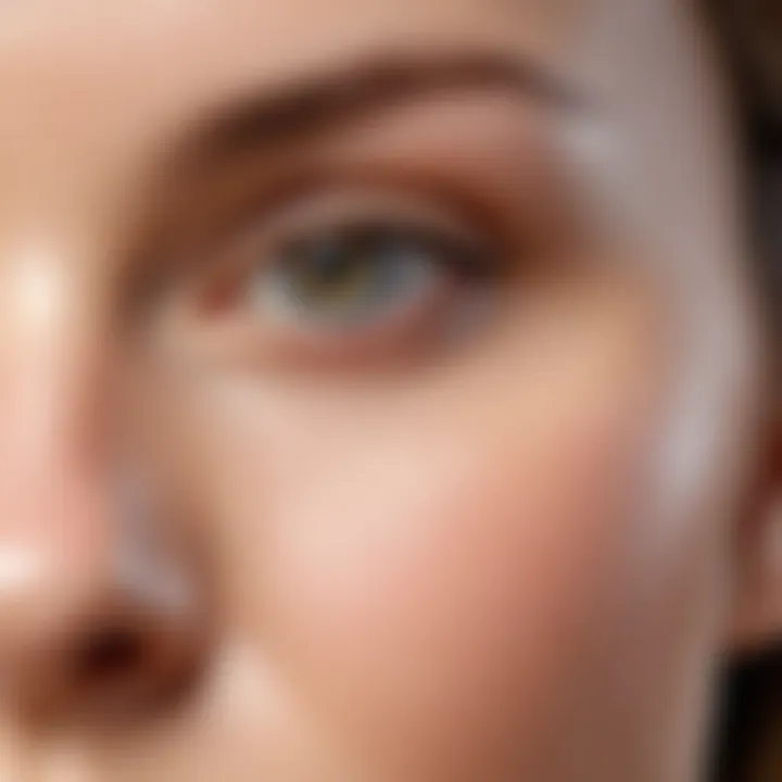 Close-up of clear skin showcasing a healthy complexion