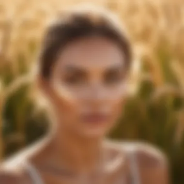 A serene outdoor scene showcasing the beauty of wheat-toned skin under natural sunlight.