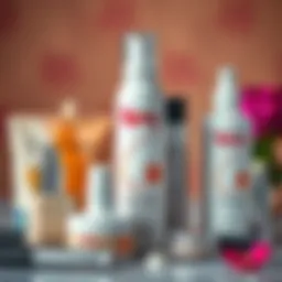 A vibrant display of beauty products including the artificial freckle spray.