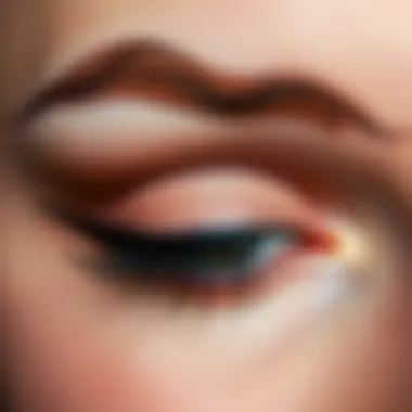 Creative Eyeliner Designs Close-up of an eye with an artistic eyeliner design demonstrating creativity.