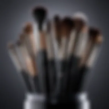 An artistic arrangement of makeup brushes and tools