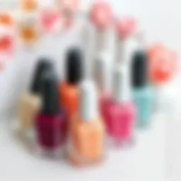 A serene arrangement of soft nail polish colors displayed elegantly.