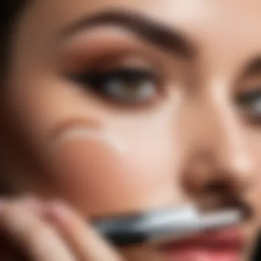 Applying contour with a makeup brush