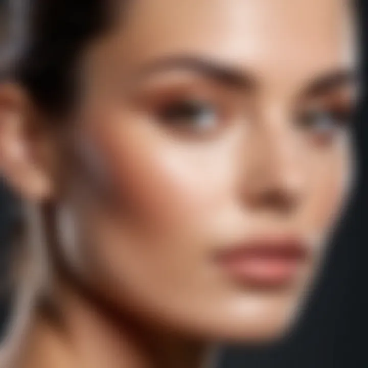 Close-up of contoured cheekbones