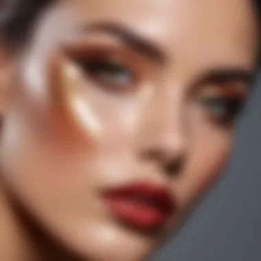 Artistic face makeup highlighting contouring and highlighting techniques