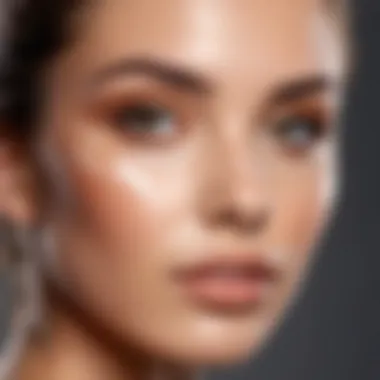 A model showcasing a radiant complexion with foundation